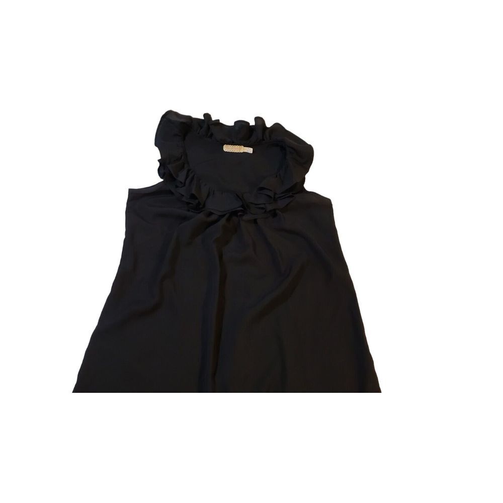 Pins and Needles Anthropologie‎ Blouse Top Shirt Sleeveless Ruffle Black Size M - Picture 6 of 14